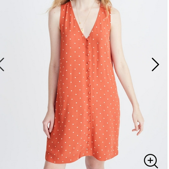 Madewell M Polka Dot Heather Button Front Dress - Picture 1 of 10